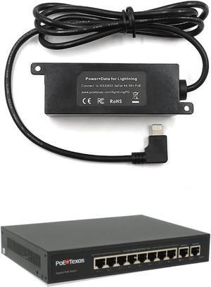 802.3af PoE Splitter with 5 Volts Output and PoE Texas 8 Port PoE Switch