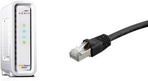 ARRIS Surfboard SB8200 DOCSIS 3.1 Cable Modem, Approved for Comcast Xfinity, Cox, Charter Spectrum & Monoprice Cat6A Ethernet Patch Cable - Snagless RJ45, Fullboot, 550Mhz
