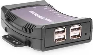 Coolgear 4 Port USB Device Server Over Ethernet - Secure Remote USB Access with Isochronous Support for Printers, Storage, Dongles, and More