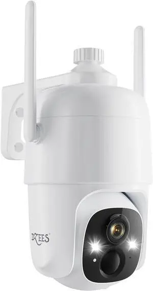 Gadpiparty Dzees 360° PTZ Security Cameras Wireless Outdoor WiFi, 2K Powered Home Security Camera Indoor, Spotlight & Siren, Color Night Vision, 2-Way Talk, AI Motion Detection, IP66, Cloud Stroage