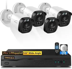 Gadpiparty Full HD 5MP Definition Wired Security Camera System Outdoor Home Video Surveillance Cameras CCTV Camera Security System Outside Surveillance Video Indoor