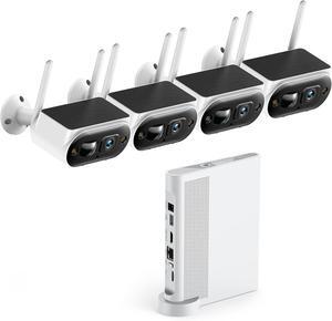 Gadpiparty Solar Security Cameras Wireless Outdoor, CAMCAMP 2K Home Security Camera System, Quick Installation, No Subscription, Local Storage, 10CH Expandable NVR for Surveillance, 5G & 2.4G WiFi