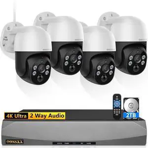 Gadpiparty Auto Tracking & PIR Detected 4K/8.0 Megapixel PTZ 2-Way Audio PoE Outdoor Camera Home Security Camera System Wired Outdoor Video Surveillance