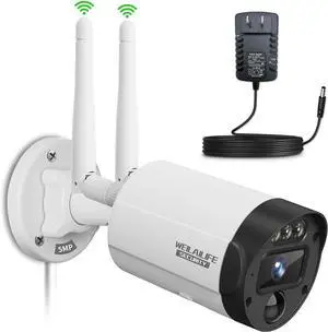 Gadpiparty 2-Way Audio & PIR Motion Detection Dual Antenna Enhanced Outdoor Wireless Security Camera System, WiFi Video Surveillance, Home Security Cameras NVR, Complete with a 3M 12V1A Power Cable.