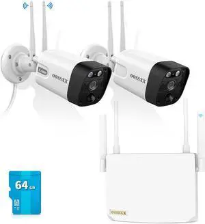 Gadpiparty (4-Antennas Enchance) 2-Way Audio & 3K 5.0MP 1944P Outdoor Wireless Security Camera System PIR Detection WiFi Cameras Video Surveillance DVR Set