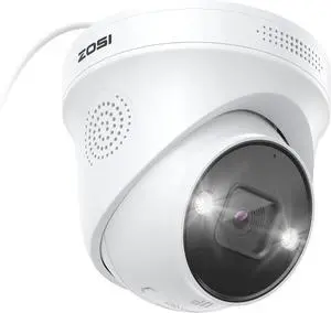 Gadpiparty ZOSI 4K PoE Add-on Camera,8MP Weatherproof Outdoor Indoor Dome Security Camera with Person Vehicle Detection,2 Way Audio,Color Night Vision,Sound & Light Siren,Only Work 4K POE NVR