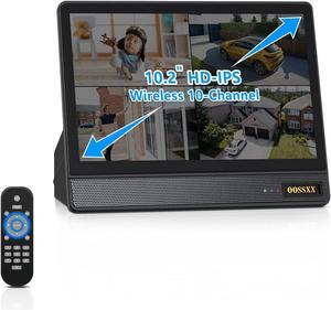 Gadpiparty OOSSXX (5MP 10CH All in One NVR) 10.1'' LCD Monitor for Home Security Cameras Wireless Outdoor Security Camera System,WiFi NVR Network Surveillance Video Recorder Indoor House Alarm