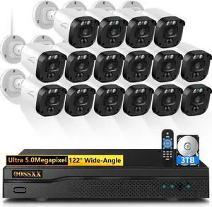 Gadpiparty (Full-HD 5MP Definition) Wired Security Camera System Outdoor Home Video Surveillance Cameras Wired CCTV Camera Security System Surveillance Video Equipment Indoor