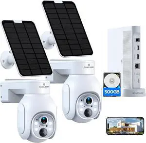 Gadpiparty Security Cameras Wireless Outdoor, Solar Powered, Home Security System with 10CH NVR & 500GB HDD
