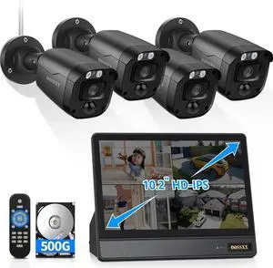 Gadpiparty Full HD 5MP Definition Wired Security Camera System Outdoor Home Video Surveillance Cameras CCTV Camera Security System Outside Surveillance Video Equipment Indoor All-in-one Monitor