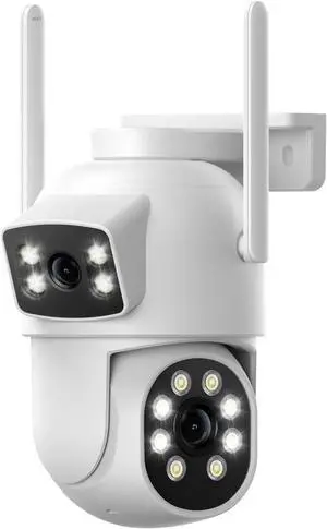Gadpiparty PTZ Security Camera Outdoor, 2K Dual Lens WiFi Camera for Home Security, Cannot Work Alone, Only Compatible Security Camera System, Plug-in Power, Auto Tracking, Color Night Vision