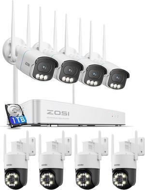 Gadpiparty ZOSI 4K WiFi 6 Security Camera System,4pcs 4K Plug-in Cameras,4pcs 4K Plug-in WiFi 6 Security Dome Camera
