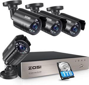 Gadpiparty ZOSI 8CH 1080P Wired Security Camera System Outdoor with 1TB Hard Drive H.265+ 8CH 5MP Lite HD-TVI Video DVR Recorder with 4X HD 1920TVL 1080P CCTV Cameras,Motion Alert,Remote Access