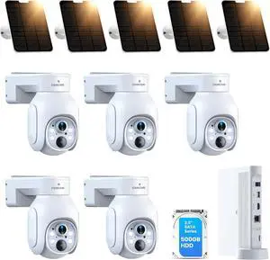 Gadpiparty CAMCAMP Wireless Security Cameras System Outdoor Indoor, 10CH Solar Security Camera System, 500GB Local Storage, No Monthly Fee, Spotlight Camera, Home Security System