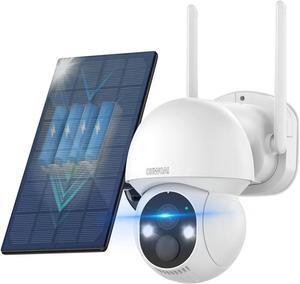 Gadpiparty OHWOAI Solar Powered Battery PTZ Cameras, Extend Camera for Outdoor Wireless Camera System, Wi-Fi Video Surveillance for Home Security