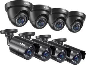 Gadpiparty ZOSI 8PK 1920TVL 1080P Security Camera 3.6mm Lens 24 IR-LEDs 2.0MP CCTV Camera 80ft Night Vision Home Security Day/Night Waterproof Camera for 720P/1080N/1080P/5MP/4K Analog DVR Systems
