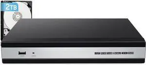 Gadpiparty 4K 8CH PoE NVR(1080p/3MP/4MP/5MP/6MP/8MP) PoE Network Video Recorder-Supports up to 8×8MP @25fps Home Security Camera System Pre-Installed 2TB (Up to 6TB) Hard Drive