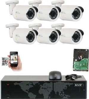 Gadpiparty GW 8 Channel 4K NVR 5MP 1920P Full-Time Color Night Vision 2-Way Audio Security Camera System - 8 x 5MP Human Vehicle Detection Outdoor/Indoor PoE IP Bullet Camera