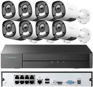 Gadpiparty GA-YUFD-M8SS-K8 4K 8MP POE Security Camera System, Smart NVR with Human & Vehicle Detection, Dual Light Alarm, Color Night Vision (8)