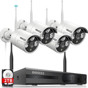 Gadpiparty HD 1080P Wireless Security Camera System Surveillance NVR Kits Outdoor WiFi Security Cameras Wireless Camera System
