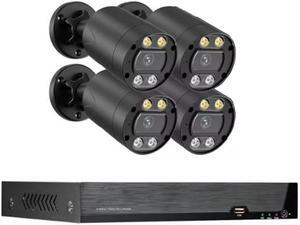 Gadpiparty 4K Poe Home Security Camera System with 4 Camera, Outdoor 8MP H.265+ Cameras Kit, HD POE Surveillance NVR Kit with Audio Recording, Color Night Vision, Remote Viewing