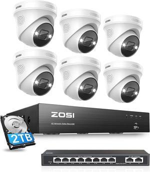 Gadpiparty ZOSI 4K PoE Security Camera System,8 Port Gigabit PoE Switch with 2 Gigabit Uplink Port
