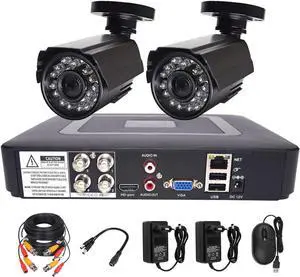 Gadpiparty 1080P 720P Security Camera System AHD Kit Video Surveillance 2MP/1MP Metal 2PCS Camera 4CH DVR Waterproof Night Vision CCTV Cam(720P Camera KIT_A/U)
