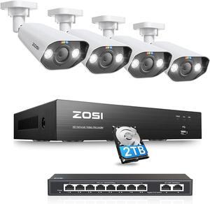 Gadpiparty ZOSI 4K PoE Security Camera System,8 Port Gigabit PoE Switch with 2 Gigabit Uplink Port