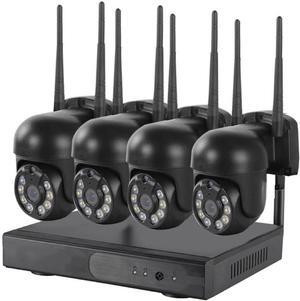 Gadpiparty Outdoor Wireless Security Camera System, 3MP PTZ Camera, WiFi Monitoring with Spotlight, 2-Way Talk, Light Alarm and Siren, 24/7 Recording, no Hard Drive (Security Camera System Package)