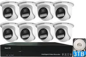 Gadpiparty 8CH 4MP Poe Security NVR Kit, Home H.265+ Hemisphere POE Cameras System with Color Night Vision, 2-Way Audio, Motion Detection, Remote Viewing, with 2T Hard Disk