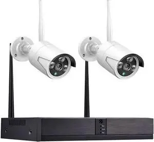 Gadpiparty Wireless Face Detection CCTV System 8CH H.265 NVR with 3MP Outdoor Audio Camera IP Security WiFi Video Surveillance Kit(None,8CH NVR and 2Cameras)