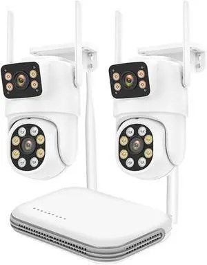 Gadpiparty WiFi Kit IP Camera 6MP HD 8CH Dual Lens Security Protection Smart System NVR Recorder Video Surveillance Cam(None,8CH NVR 2PCS Camera_A/U)