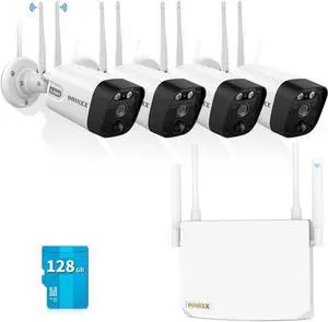 Gadpiparty (2-Way Audio) 4-Antennas Enchance Outdoor Wireless Security Camera System WiFi Cameras Video Surveillance DVR Kit