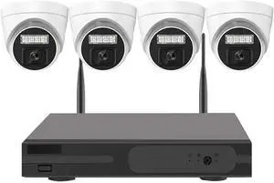 Gadpiparty Wireless WiFi Full HD 5MP Security Camera System with 4 Cameras, 4CH 2K CCTV Home Surveillance Camera Kit System with Two Way Audio, Color Night Vision, Human Detection