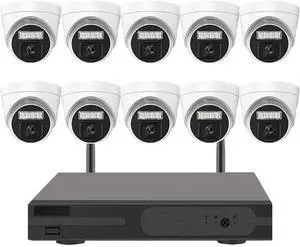 Gadpiparty 10CH 5MP Wireless WiFi CCTV Surveillance Camera System with 10 Cameras, Full HD Home Security Waterproof Camera Kit with Two Way Audio, Color Night Vision, Human Detection