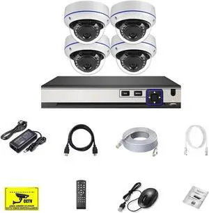 Gadpiparty 10CH 8MP 4K POE Dome Security Camera System IP Set 4MP Vandal-Proof Home Audio CCTV Video Surveillance Protection Kit(4T,4PCS 4MP Cameras)
