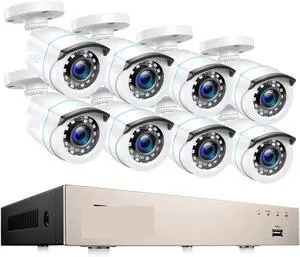 Gadpiparty 8CH Home Wired Security Camera System 1080p H.265+ DVR 8PCS 2.0MP Outdoor CCTV Cameras Video Surveillance DVR Kit(1T,36 pcs)