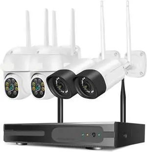 Gadpiparty Wireless Camera Security System Kit 5MP 5X Digital PTZ 10CH NVR Outdoor CCTV Camera Set 2 Way Audio Surveillance System(None,5MP PTZ Camera Set)