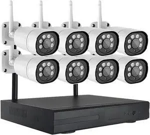 Gadpiparty 8CH 5MP Wireless WiFi Home Security Camera System with 8 Cameras, 2K HD Weatherproof Surveillance Camera NVR Kit with Motion Detection, Remote Viewing, Night Vision