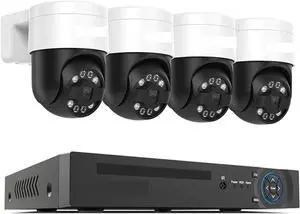 Gadpiparty 8Ch 4K 5MP 8MP CCTV Security Camera System Ptz Home Video Surveillance Kit Outdoor IP Camera Humanoid Detection(2T,8MP 4PCS Cameras)