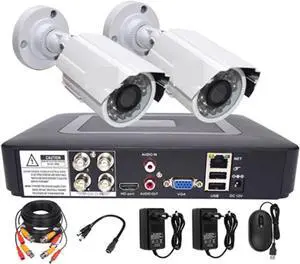 Gadpiparty 1080P 720P Security Camera System DVR Kit Video Surveillance Set 2MP/1MP Metal 2PCS Camera 4CH DVR Waterproof Night Vision CCTV(1080P Camera,A/U)