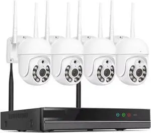 Gadpiparty 5MP WiFi CCTV Camera Security System Kit 10CH NVR Recorder Set P2P Outdoor Wireless IP Cameras Video Surveillance System(None,3MP PTZ System)