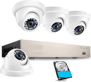 Gadpiparty 8CH 1080P HD Wired Security Cameras System 5MP 8Channel HD-TVI DVR Recorder 4pcs 2MP Surveillance CCTV Cameras Kit(2T)