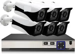 Gadpiparty CCTV Camera Security System Kit 4K 8CH NVR Outdoor Waterproof POE IP Camera Video Surveillance Set Home Monitoring Camera System(None,8CH NVR 6PCS Camera_E/U)