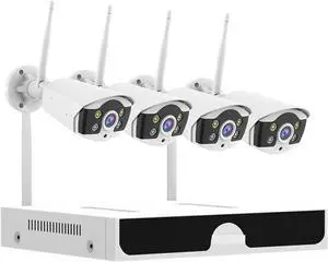 Gadpiparty 3MP 5MP WiFi CCTV System 10CH NVR Security Camera System Two Way Audio Outdoor Wireless IP Cameras Video Surveillance Kit(None,10CH 5MP 4 Cameras)