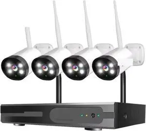 Gadpiparty 5MP WiFi CCTV Camera Security System Kit 10CH NVR Recorder Set P2P Outdoor Wireless IP Cameras Video Surveillance System(None,3MP Bullet System A)