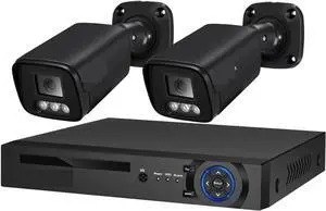 Gadpiparty 4K Security Camera System Kit 8MP POE IP NVR Audio Record Color Night Vision Home CCTV Video Surveillance Set(4T,4CH NVR and 2 Camera)