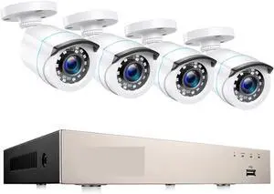 Gadpiparty 8CH Wired CCTV System H.265+ 5MP Lite HD-TVI DVR Kit 1080p 2MP Home Security Outdoor Night Vision Video Surveillance Camera(None)