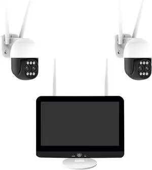 Gadpiparty Wireless WiFi Camera Kit 8MP 10X Zoom PTZ AI Human Detection Outdoor Security Camera 10CH NVR Video Surveillance System(4T,2 Camera 10CH NVR_U/K)