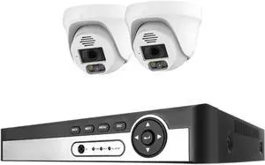 Gadpiparty Security Camera System 8CH 8MP 5MP Video Surveillance Kit Ai Face Detection Two Way Audio IP Camera Set(None,8CH NVR 2Pcs Cam 5MP)